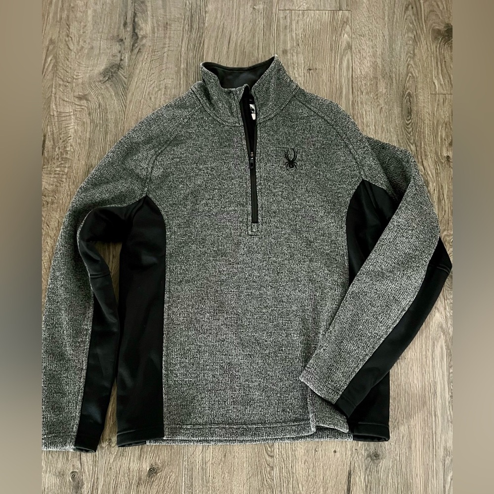 Spyder Men’s Gray Heather Quarter Zip Pullover Fleece Medium – EUC Med M - Picture 1 of 5